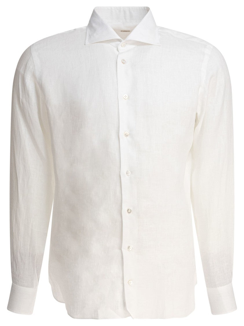 Borriello White Linen Long-Sleeve Shirt
