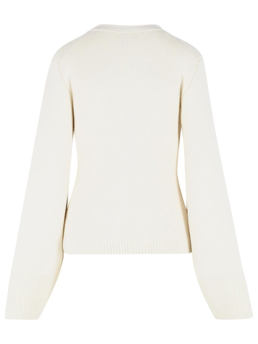 Khaite 'Scarlet' Ivory Cashmere Cardigan