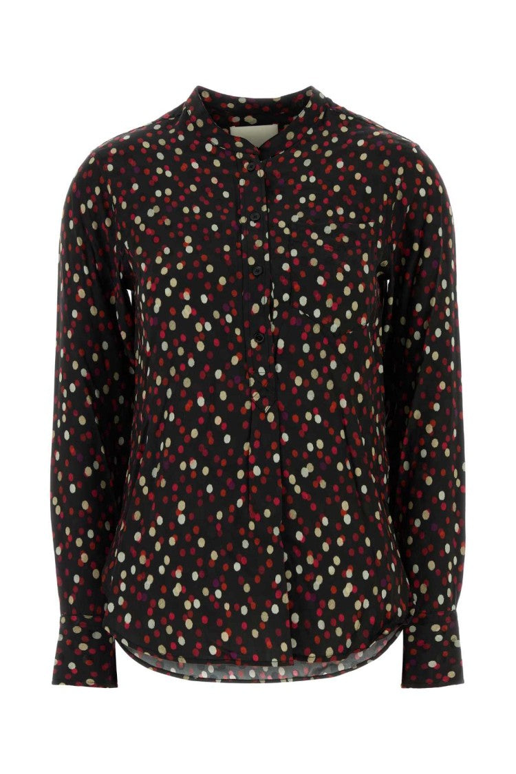 Isabel Marant Printed Stretch Silk Rusak Shirt