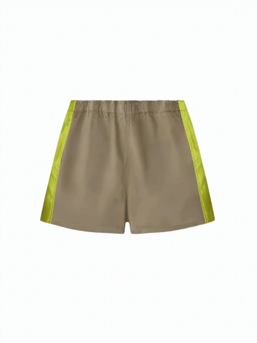 Gimaguas Relaxed-Fit Taupe Shorts With Lime Green Accents