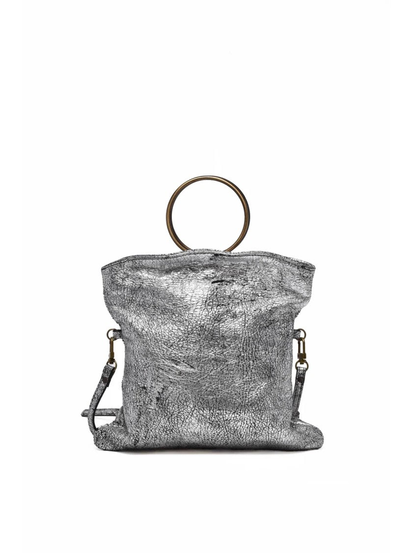 Collection Privee? Silver Leather Circular Shoulder Bag