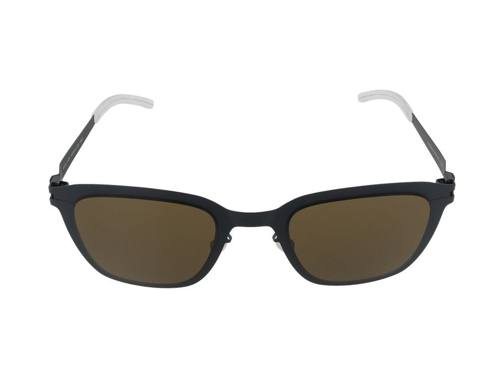 Mykita Matte Black Translucent Temple Rectangular Sunglasses