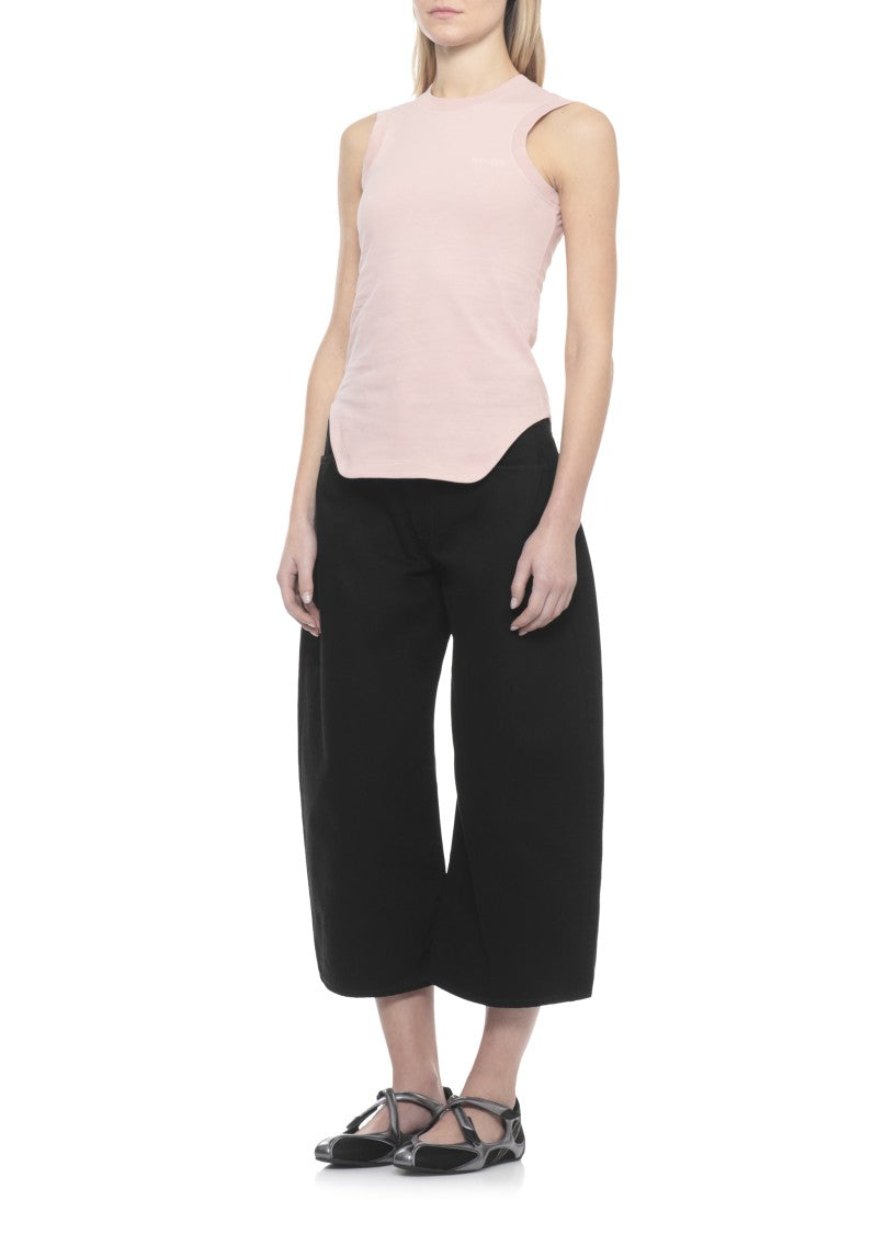The Attico Pink Reese Embroidered Cotton Tank Top