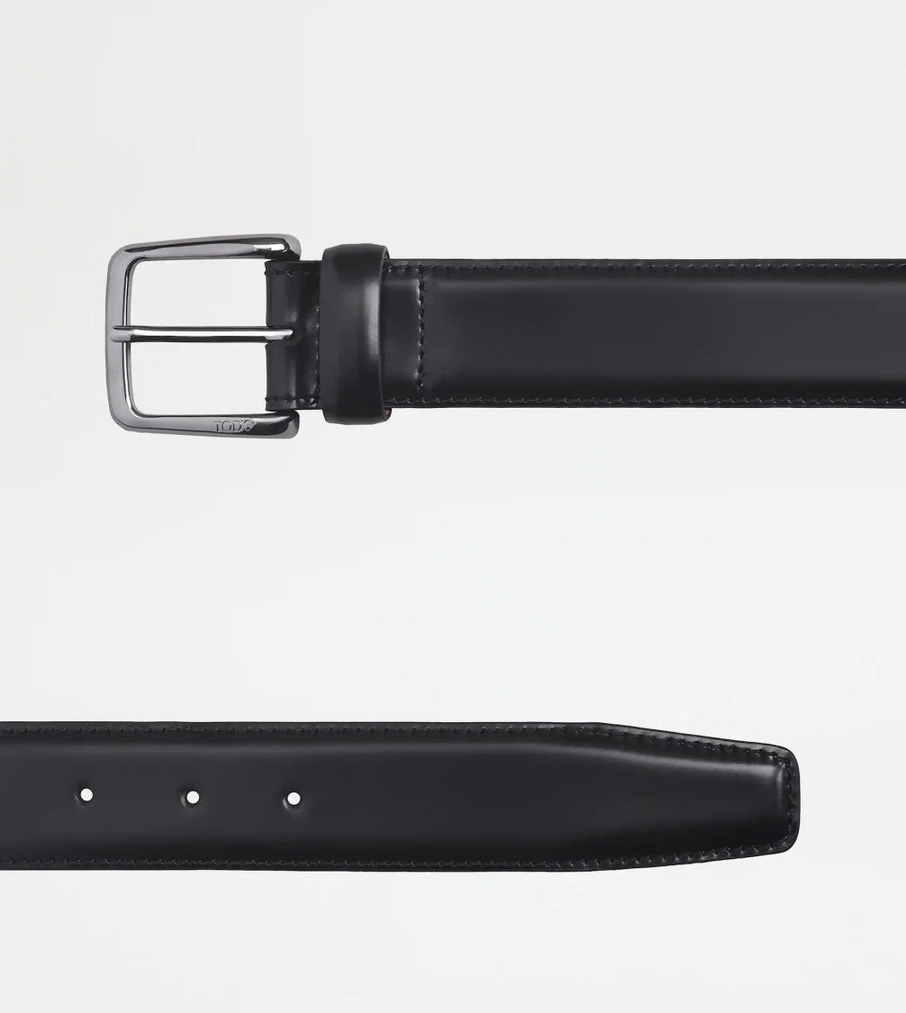 Tod's Refined Black Leather Belt