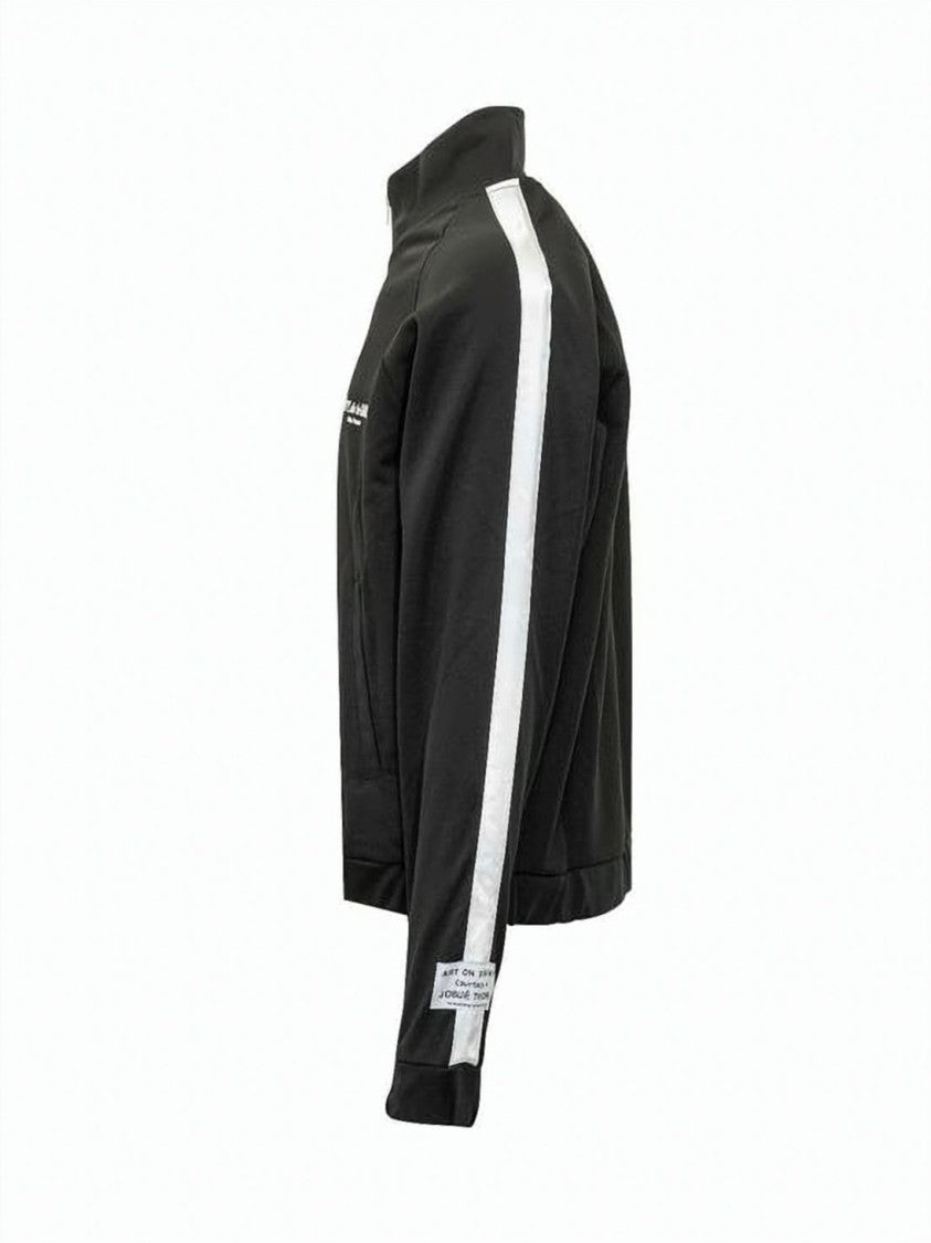 Gallery Dept. Cropped Black Hooded Jacket With Vertical Stripes