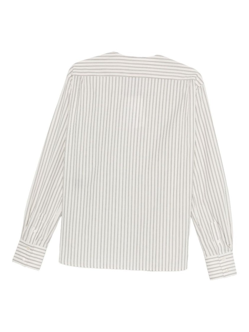 Soeur Vertical Stripe Cotton Shirt With Button-Down Placket
