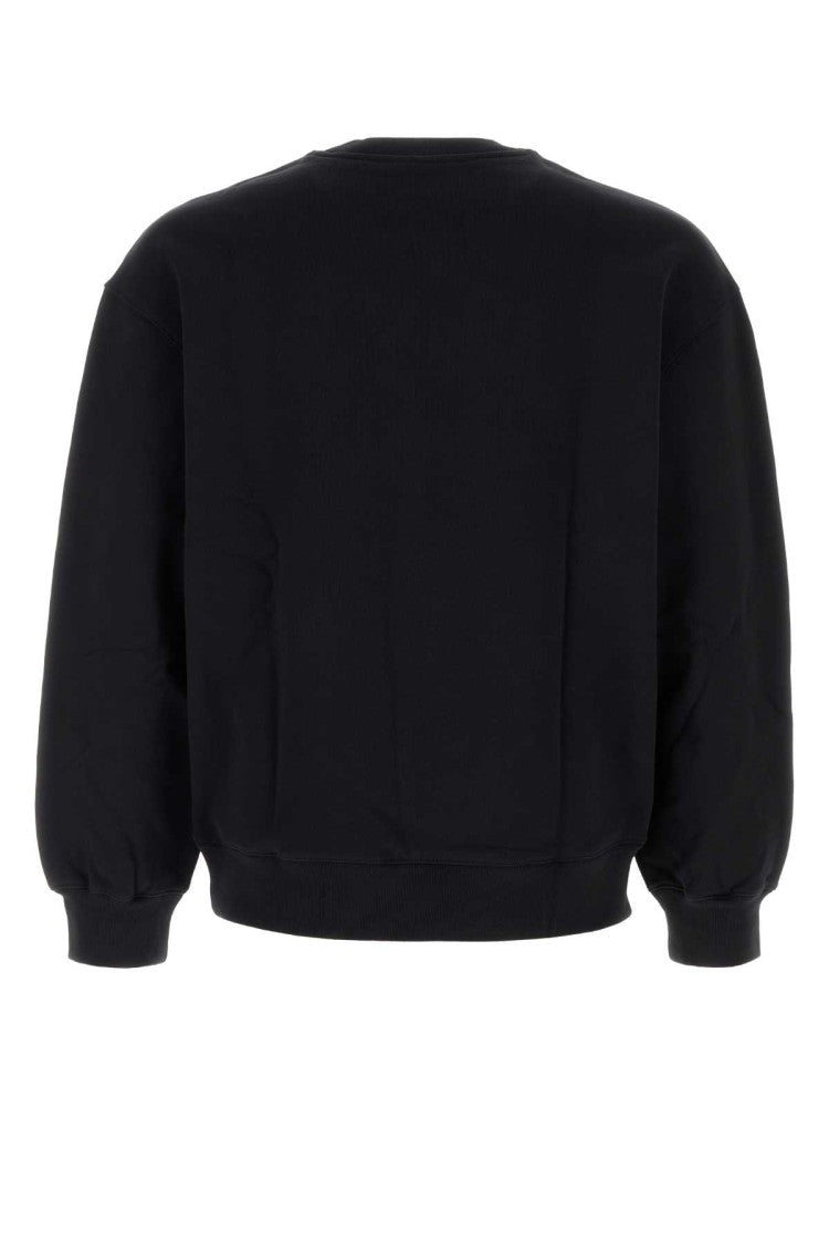 Maison Kitsuné Relaxed Fit Black Cotton Sweatshirt With Puffed Sleeves
