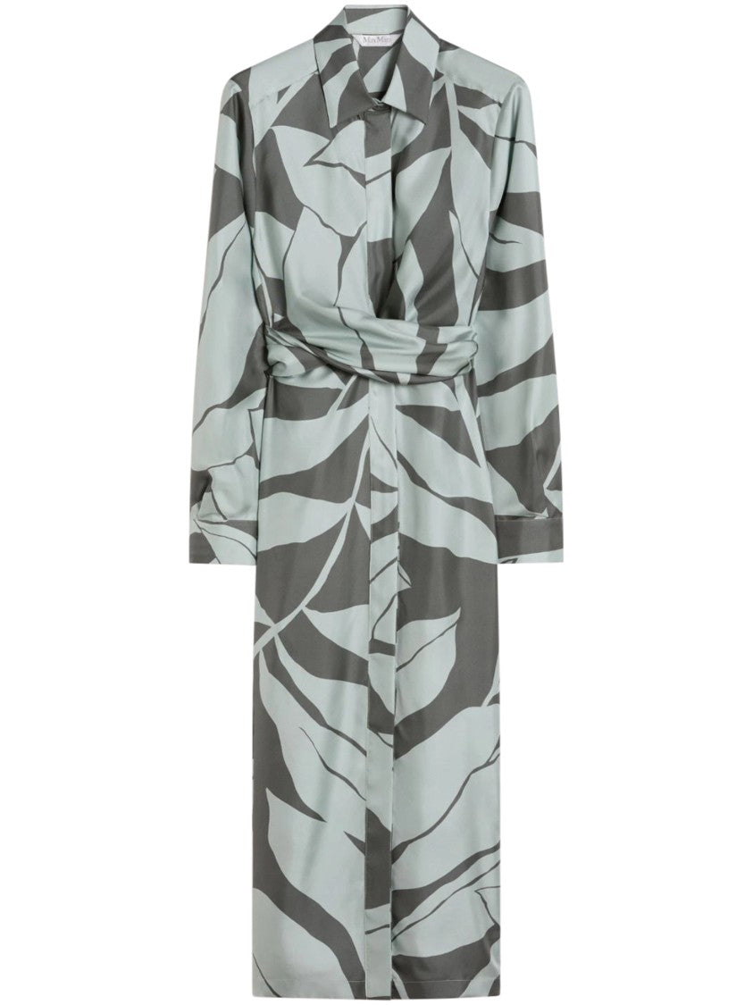 Max Mara Midi Dress With Bold Abstract Leaf Pattern