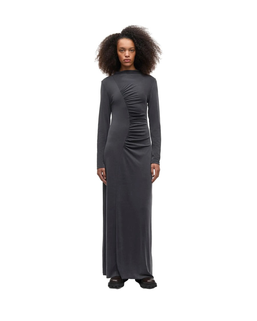 Samsøe Samsøe Black Saandressa High Neck Ruched Maxi Dress