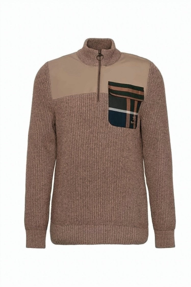 Barbour Ribbed Knit Pullover With High Collar