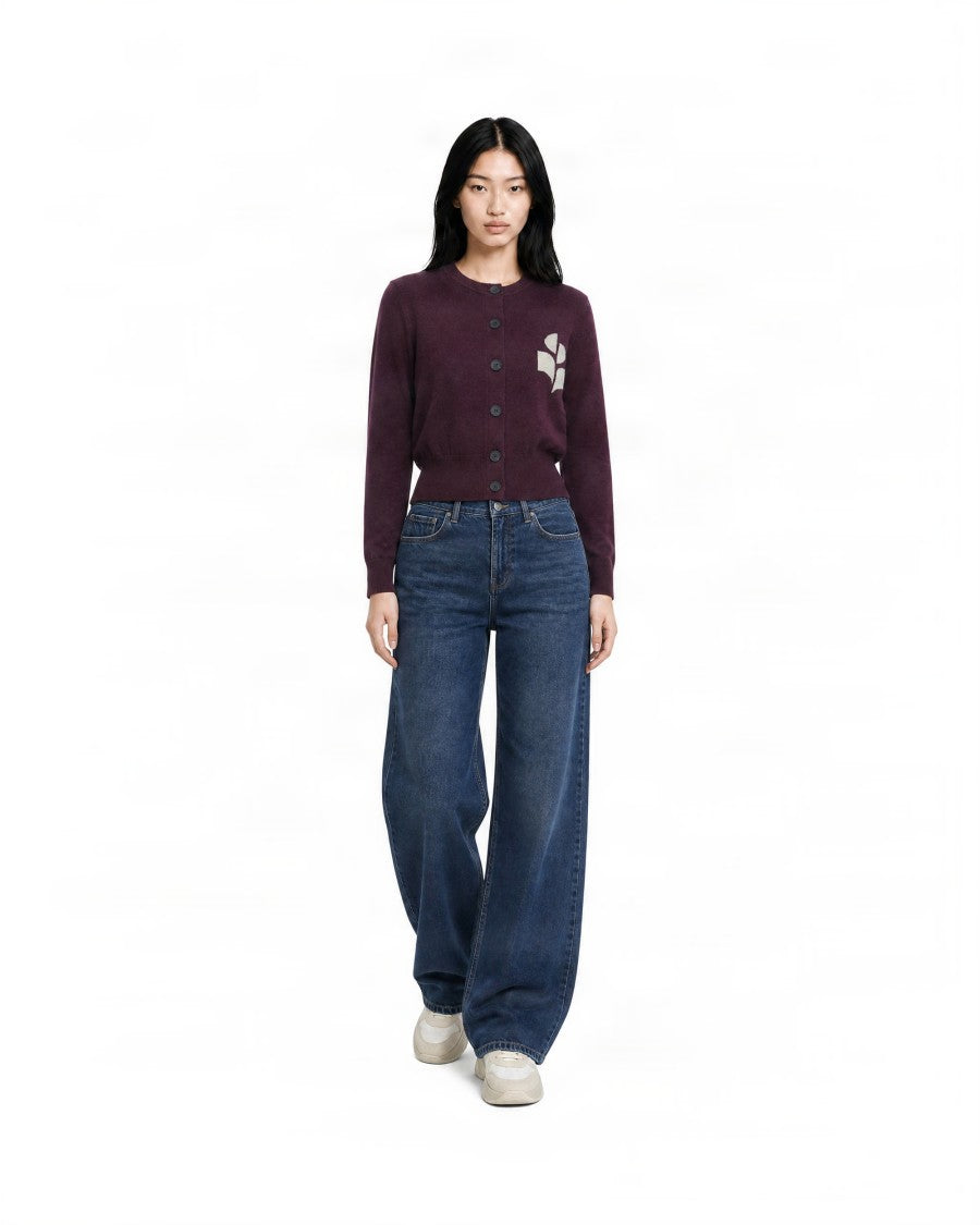 Haikure Stone Wash High-Waisted Wide-Leg Jeans