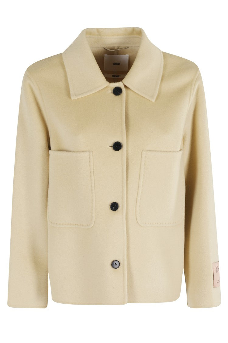 Solotre Classic Banana Short Coat With Structured Silhouette