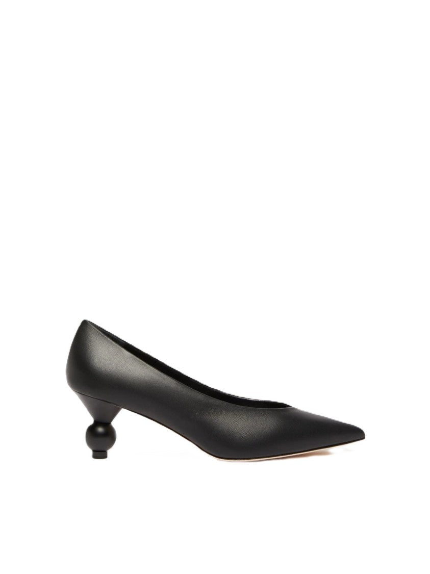 Max Mara Sculptural Low-Heel Black Pumps Crafted