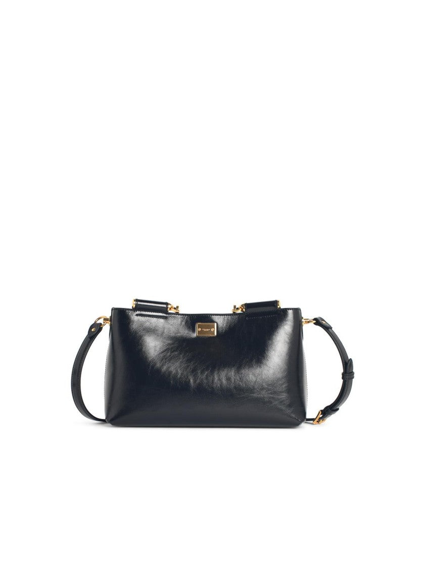 Dolce & Gabbana Large 'My Sicily' Black Leather Bag