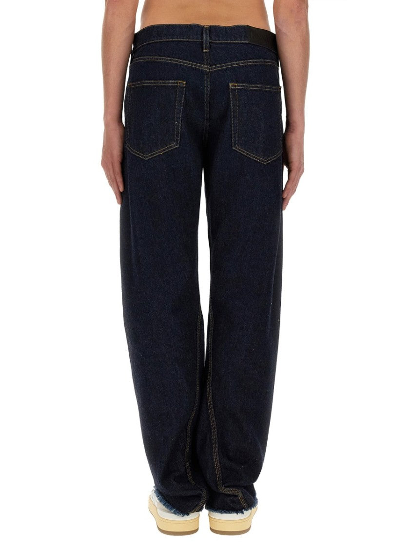 Lanvin Relaxed Fit Twisted Seam Denim Jeans