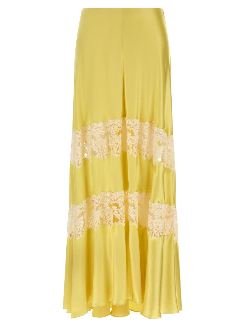 Alberta Ferretti Lace Insert Skirt