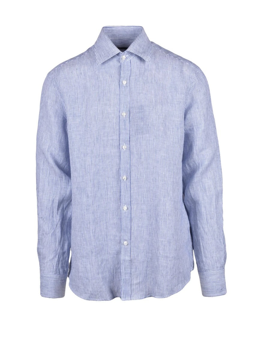 Paul & Shark White Blue Linen Shirt