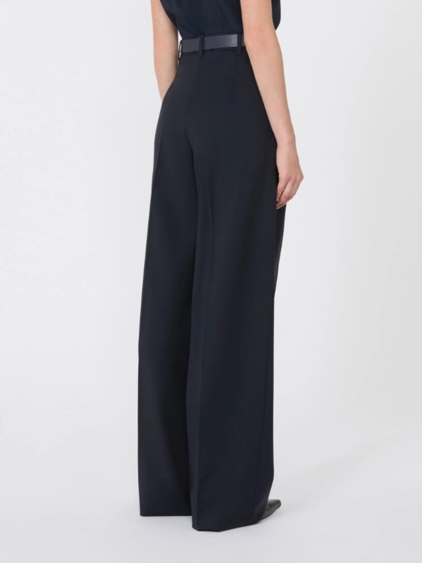 Max Mara Tailored Blue Wide-Leg Trousers With High Waist