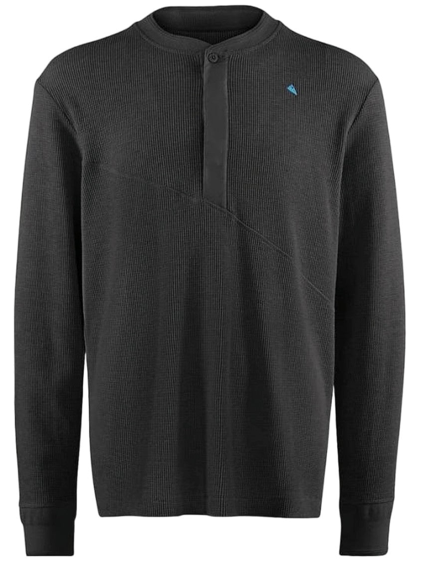 Klattermusen Textured Knit Black Training Shirt With Ribbed Cuffs
