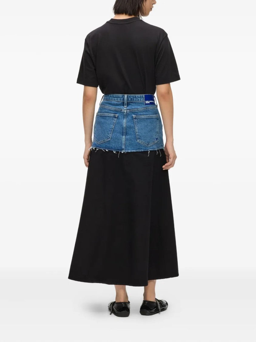Karl Lagerfeld Midi Skirt With Denim-Effect Waist