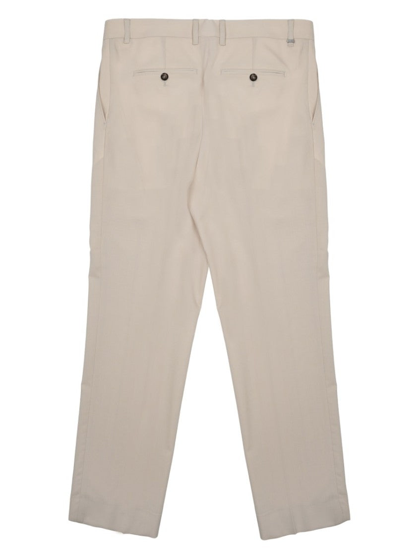 Be Able Beige Straight-Leg Trousers With Classic Design Elements