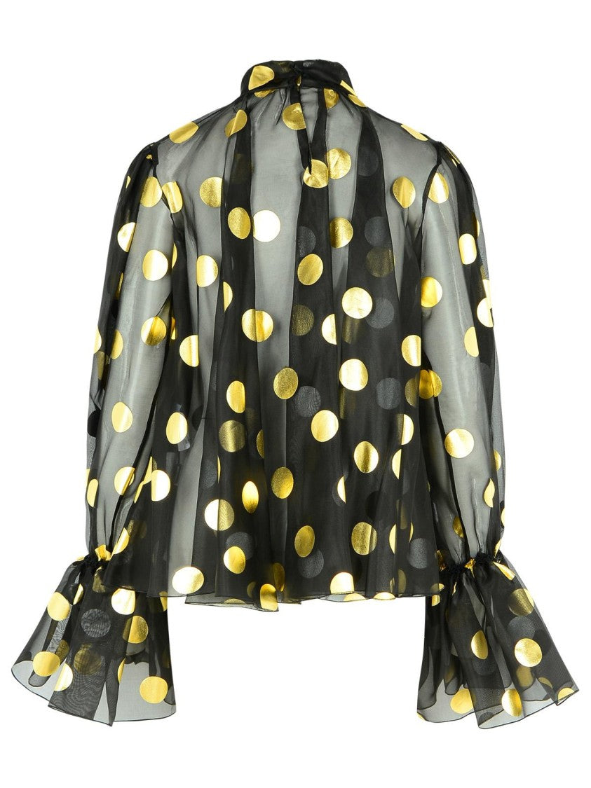 Dolce & Gabbana Black Silk Organza Blouse