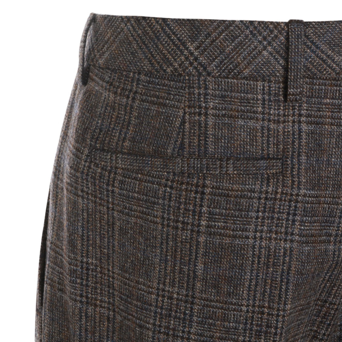 Gta Il Pantalone Tailored Dark Plaid Trousers With Cuffed Hems