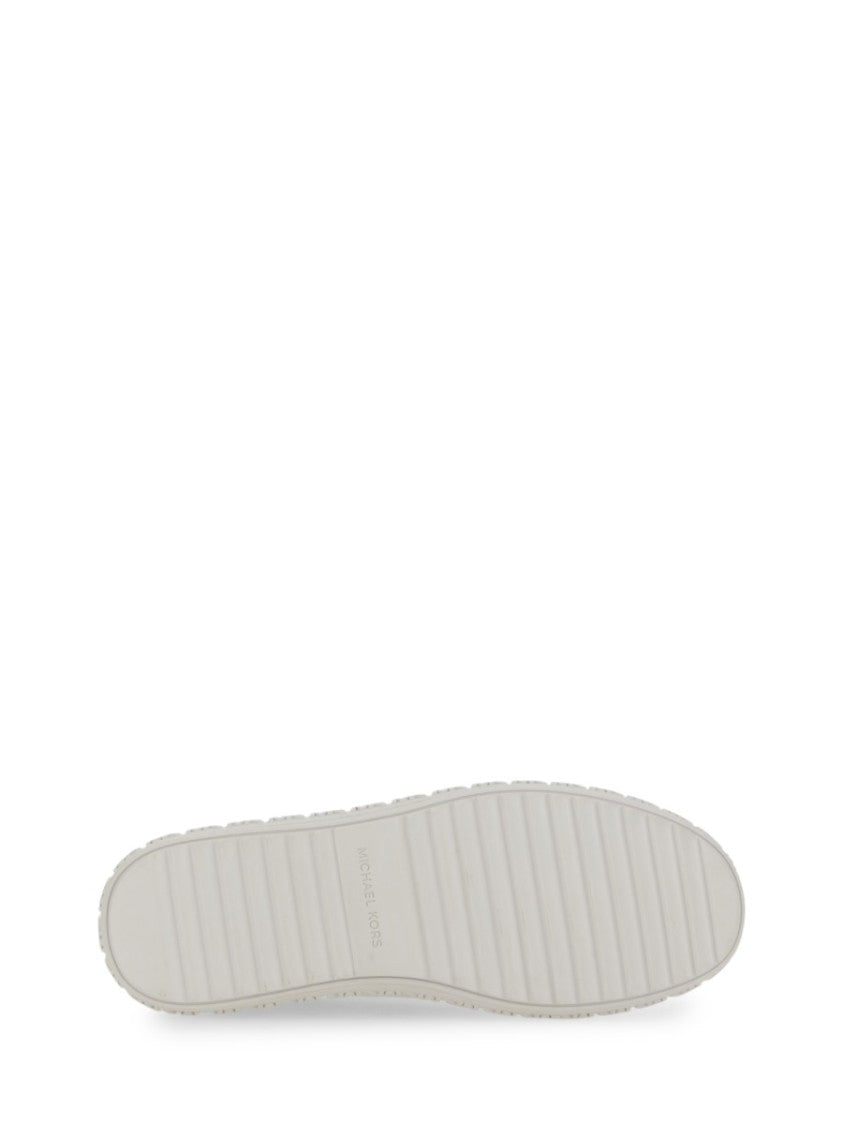 Michael Michael Kors White Cow Leather Sneakers With Textured Sole