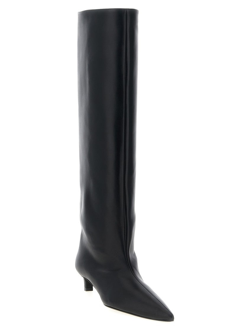 Jil Sander Knee-High Black Calfskin Leather Boots