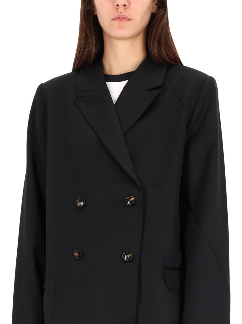 Ganni Double-Breasted Black Jacket