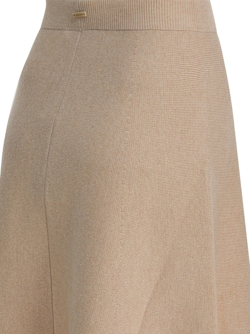 Max Mara Wool And Cashmere Flared Midi Skirt