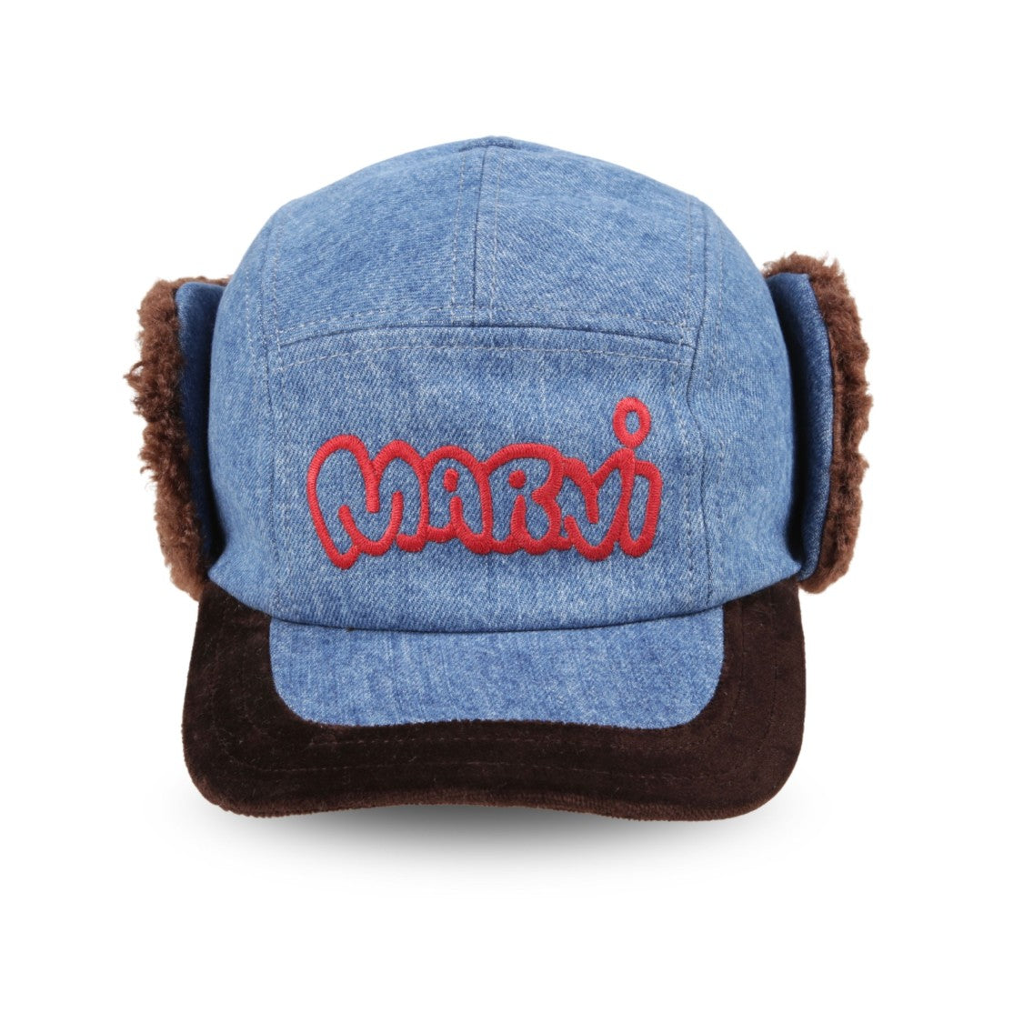 Marni Contrast Denim Earflap Cap