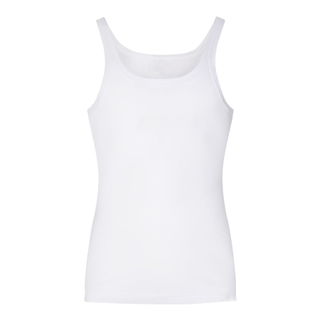 Dolce & Gabbana Fitted White Sleeveless Top With Scoop Neckline