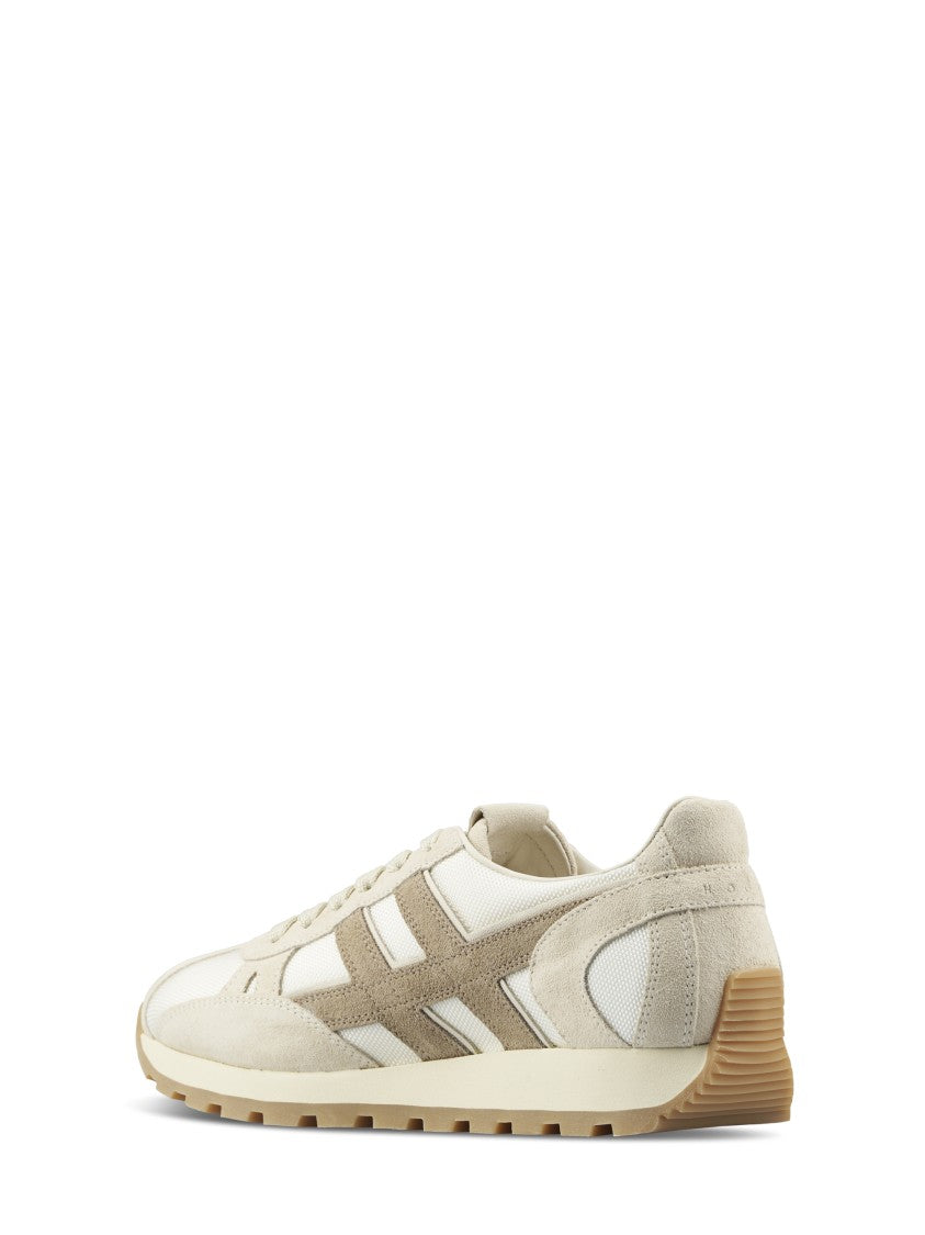 Hogan Elevated Neutral Sneakers With Textured Detailing
