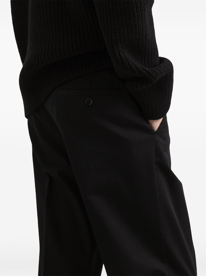 Dolce & Gabbana Tailored Stretch Cotton Gabardine Black Trousers