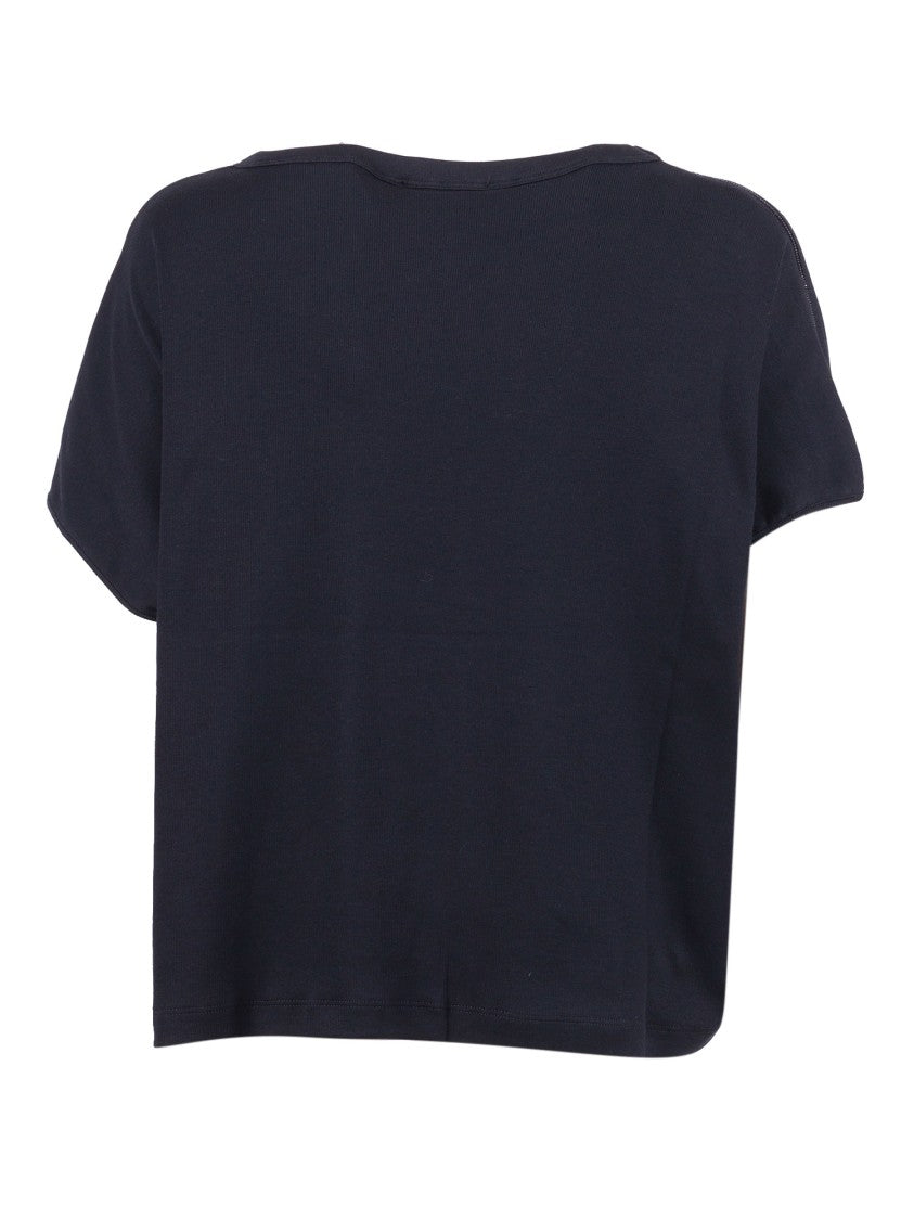 Fabiana Filippi Blu Notte Jersey Cropped T-Shirt