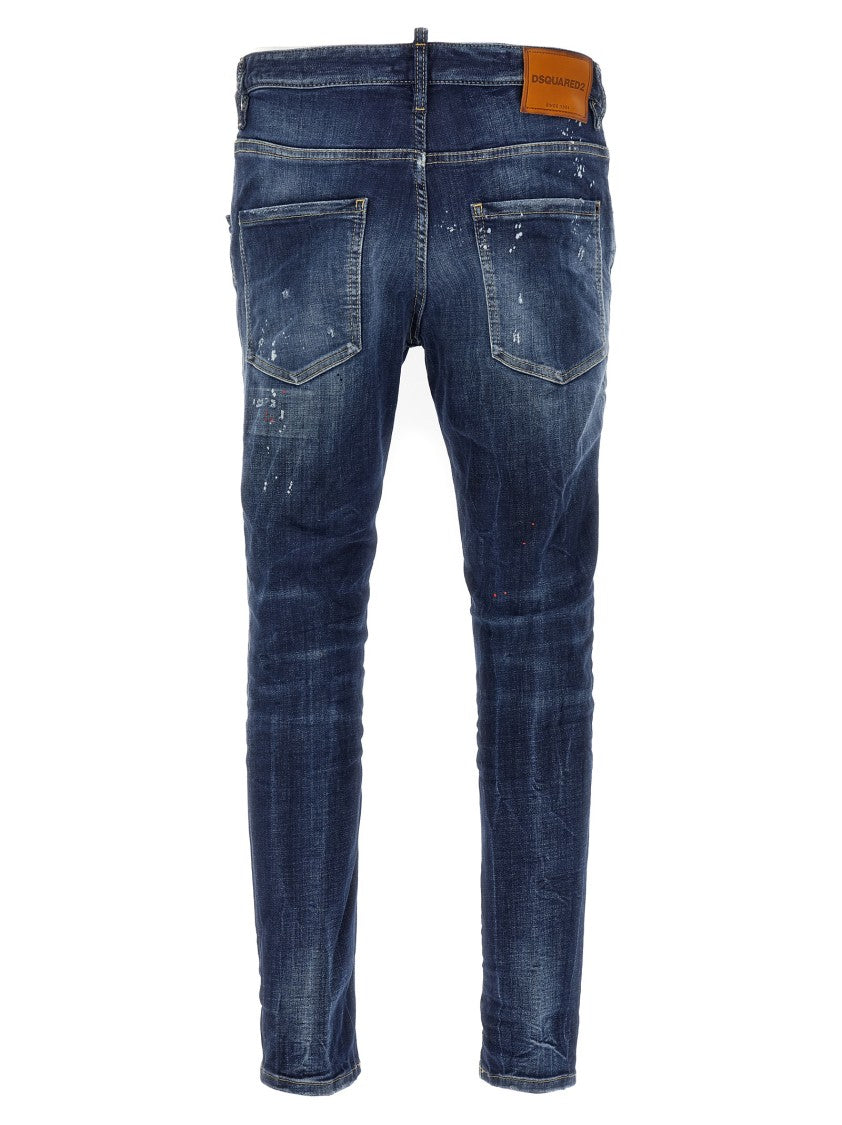 Dsquared2 Distressed Stretch Cotton Denim Jeans With Vintage Appeal