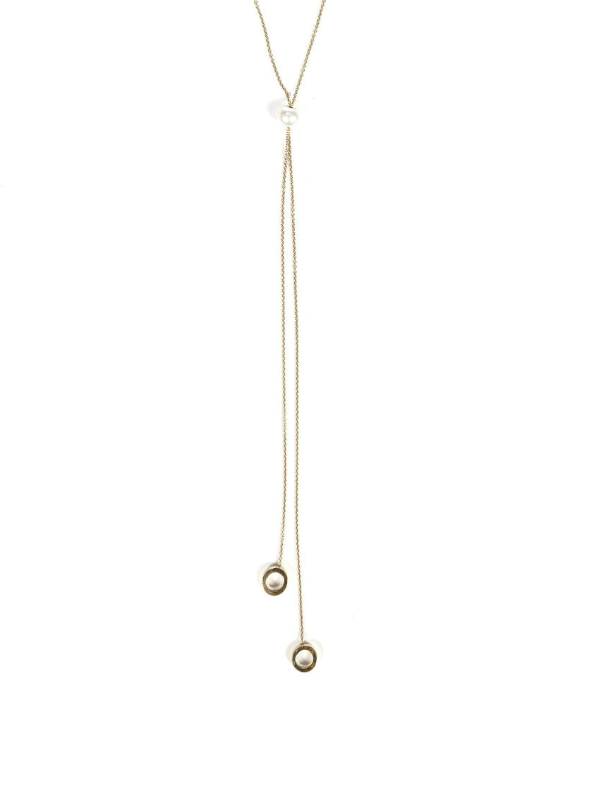 D.Delettrez Lariat Design 18Kt Gold Necklace