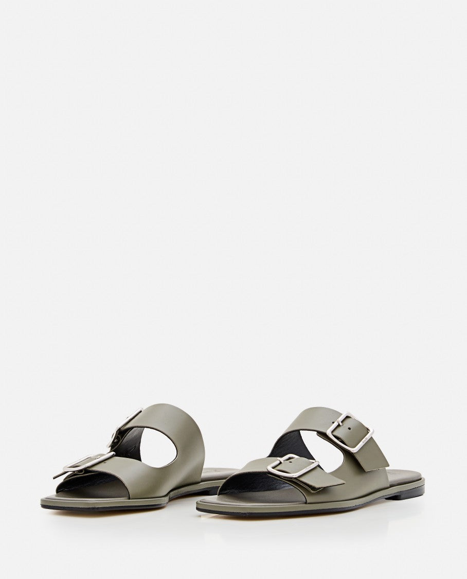 Aeydē Calfskin Leather Sandals With Adjustable Buckles