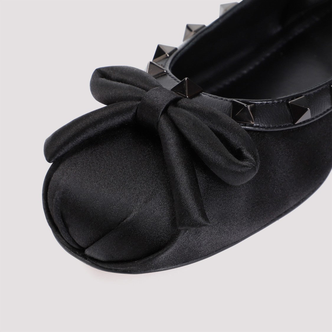 Valentino Black Satin Ballerina Flats