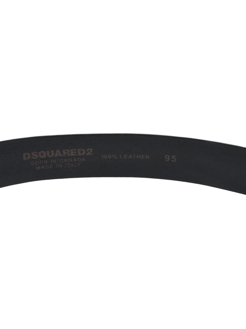 Dsquared2 Logo Leather Buckle Belt