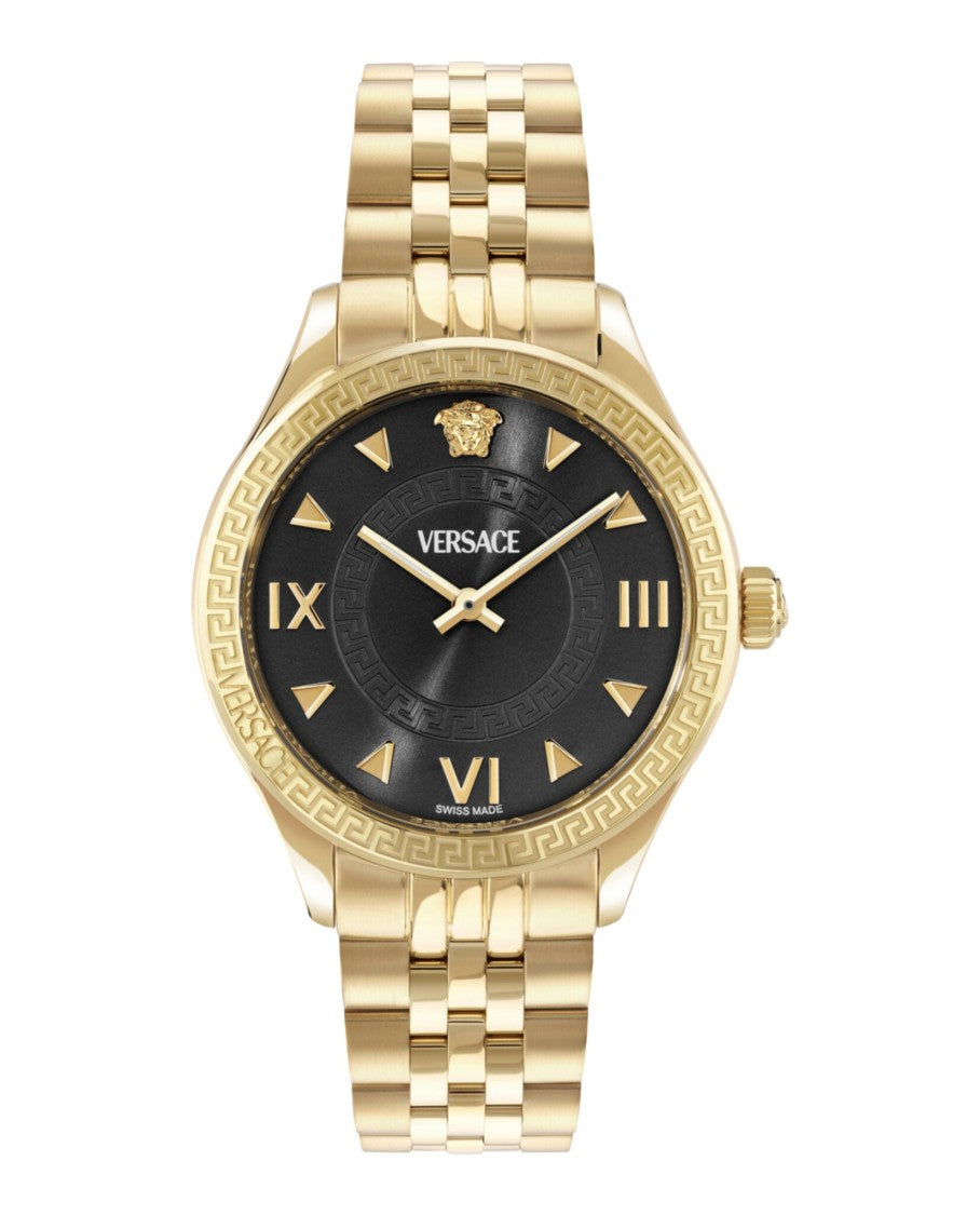 Versace Hellenyium Bracelet Watch With Black Sunray Dial