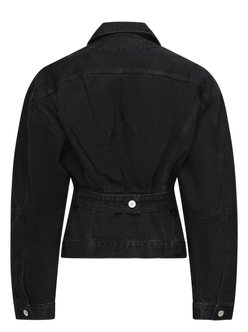 Jacquemus De-Nimes Cotton Cropped Back Cinched Denim Jacket