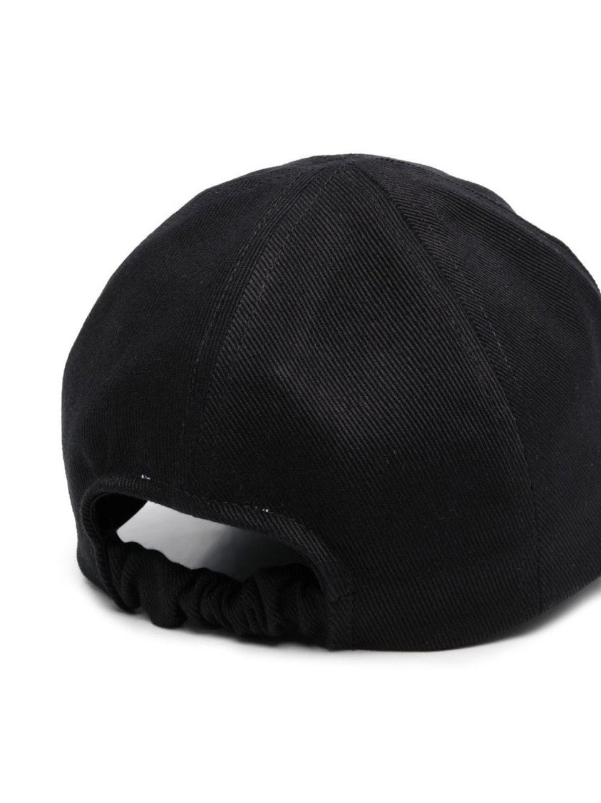 Patou Black Six-Panel Cap With Embroidered Logo