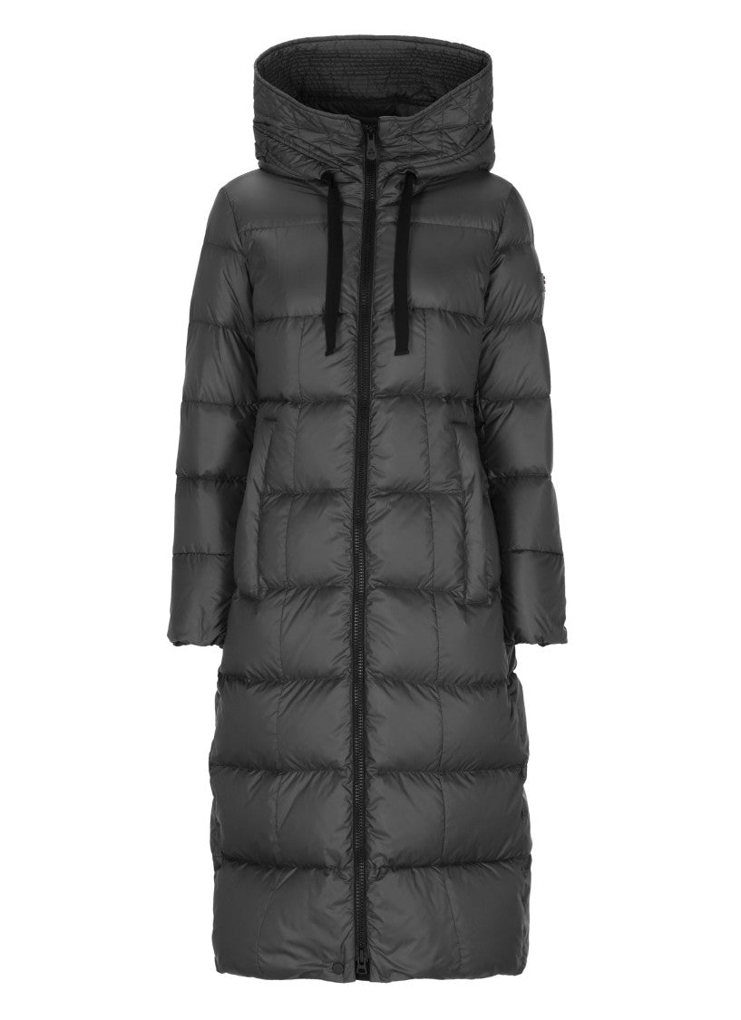Peuterey Black Nunki Hooded Quilted Long Down Jacket