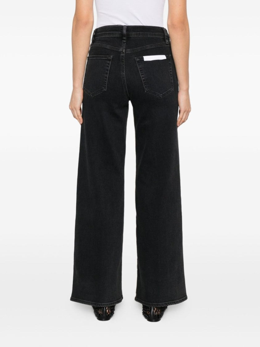 Frame High-Waisted Wide Leg Jeans In Ultra-Stretch Denim
