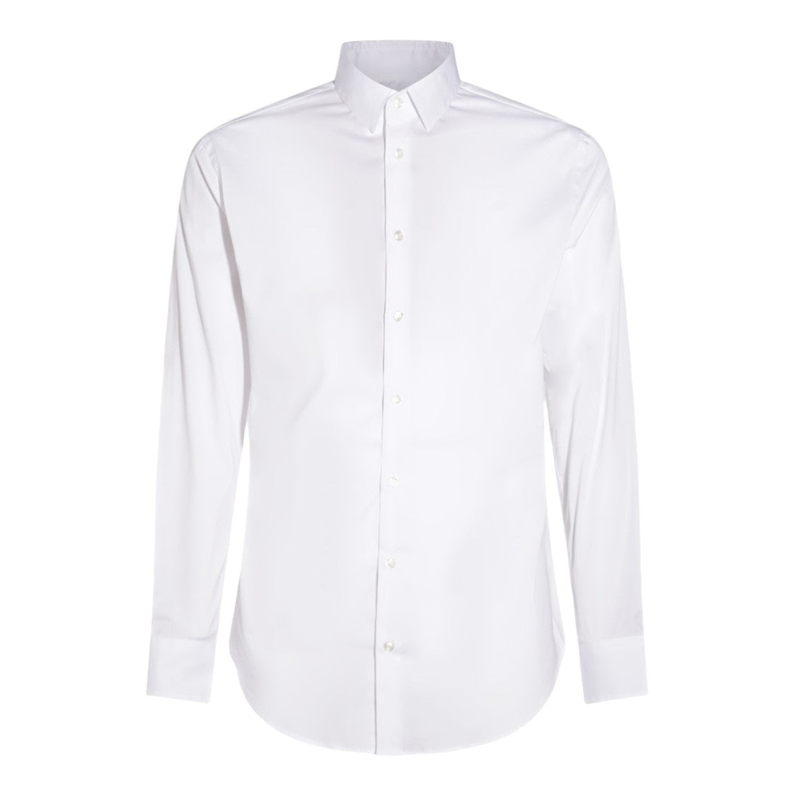 Giorgio Armani Long-Sleeve White Button-Down Shirt With Pointed Collar