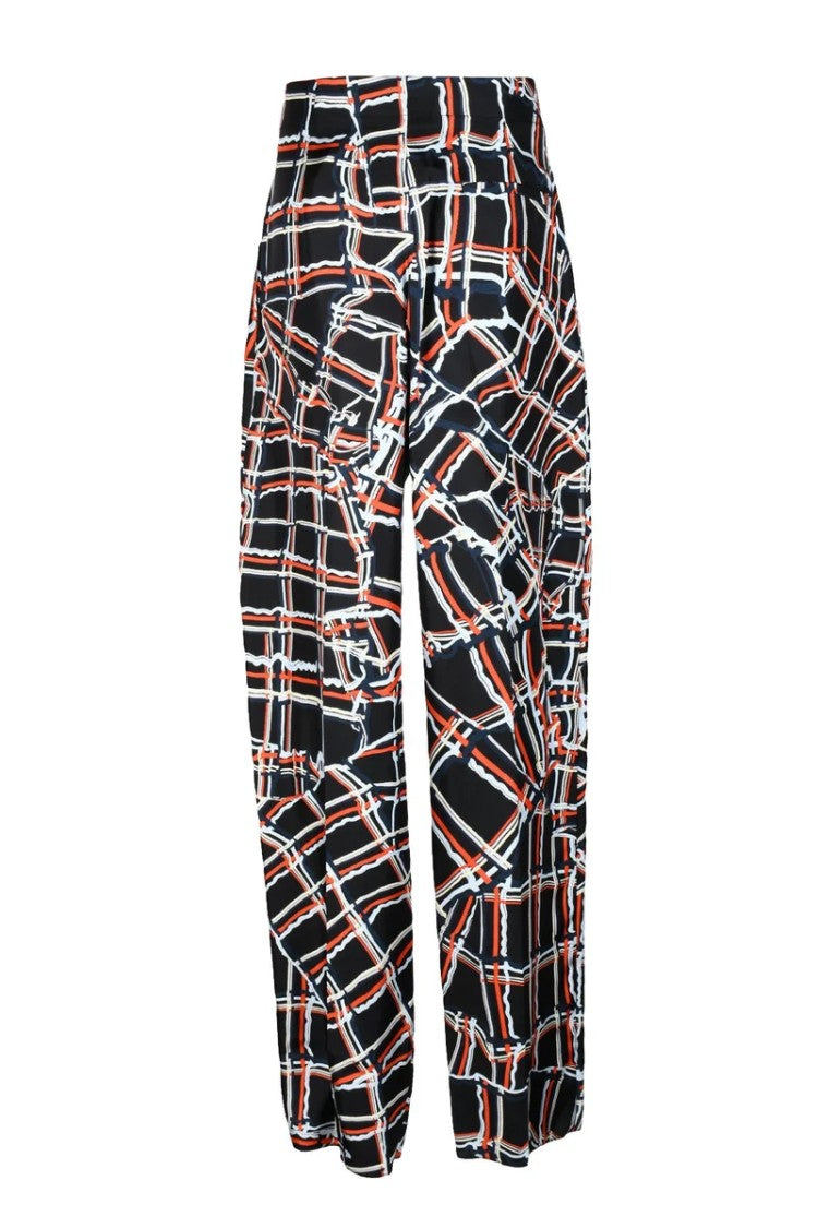 Bottega Veneta Silk Pants - Black/Orange