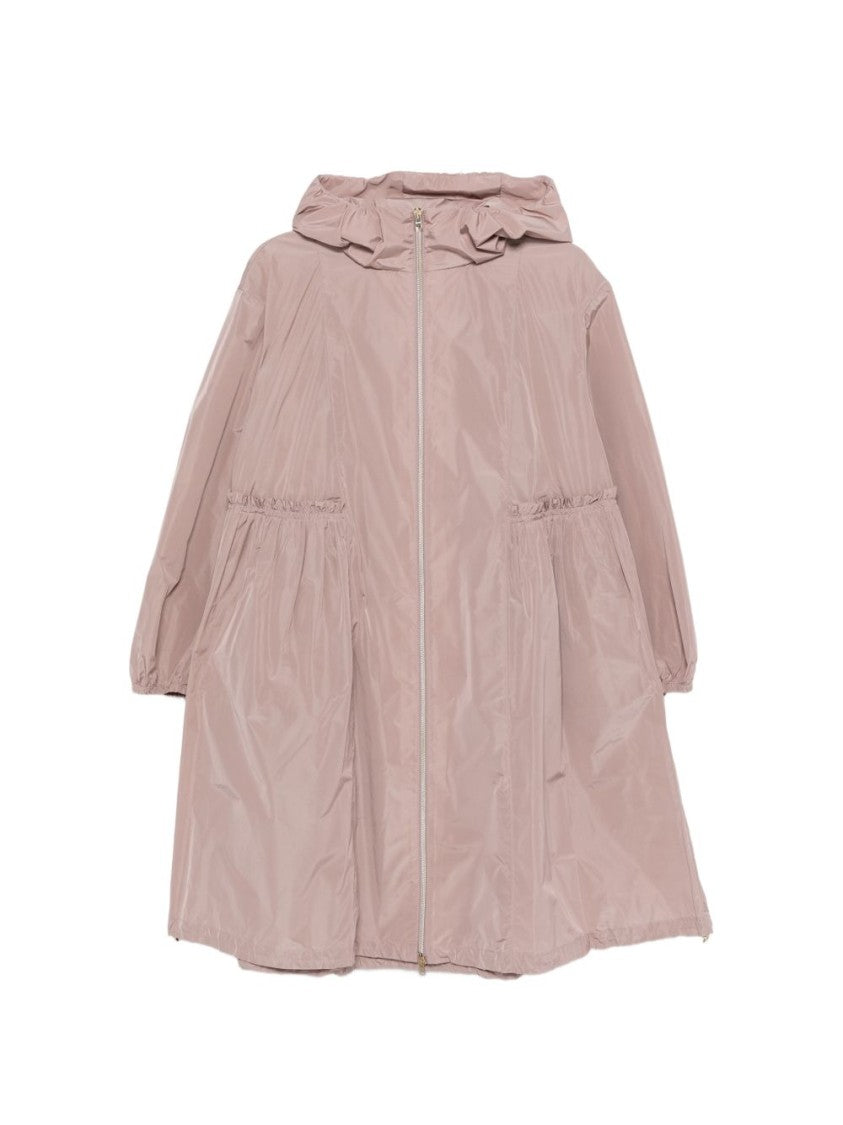 Herno Pink Ruffled Details Hooded Parka