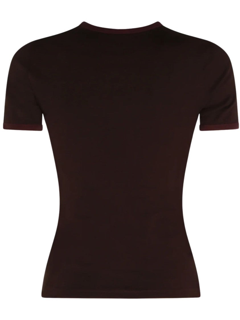 Courrèges Brown Cotton Logo T-Shirt
